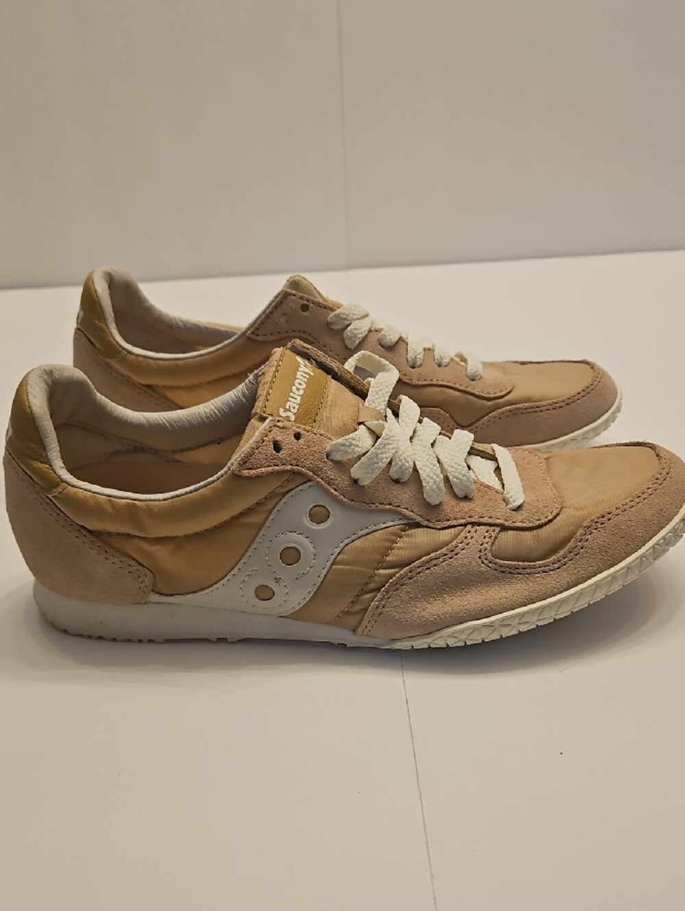 Saucony Original Bullet Neutral Beige Pink Low-Top Sneakers 9.5M Womens GUC - Picture 4 of 8